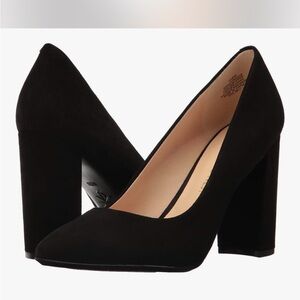 Nine West Black Suede Block Heel Pumps
